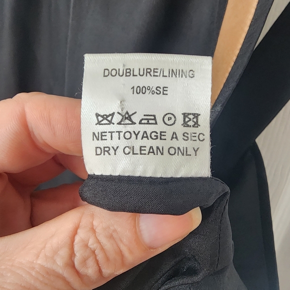 EUC Martin Grant Paris Silk Blend Black w/ Tan Halter Thick Strap Pocketed Dress - Picture 10 of 11